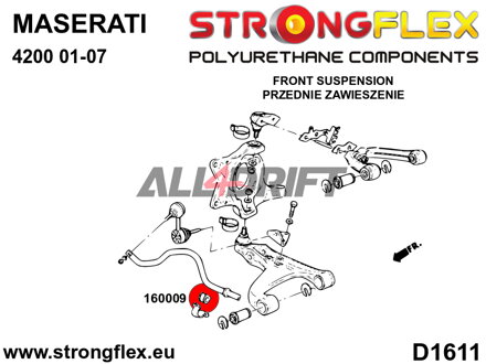 160009A Silentbloc SPORT de barre stabilisatrice avant / arrière - Maserati GranCabrio (10-19)