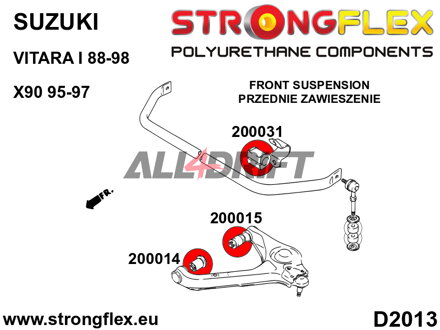 206162B Kit de silentblocs de suspension avant et arrière - Suzuki X-90 (95-97)