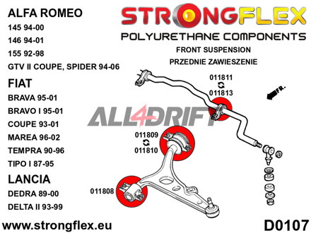 011810A Triangle inférieur avant - Silentbloc arrière 48mm SPORT