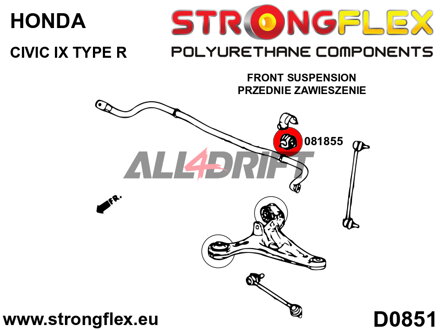 081855A : Silentbloc de barre stabilisatrice SPORT - Honda IX (15-17) FK2 Type R