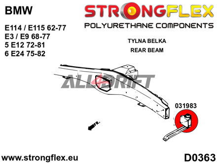 036134A Kit complet de silentblocs d'essieu en polyuréthane SPORT BMW E3 / E9 / E12 / E24