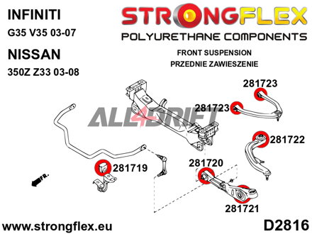 281721A Silentbloc extérieur de triangle inférieur avant SPORT Infiniti / Nissan