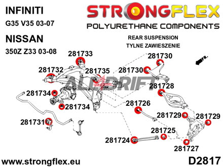 281728A Silentbloc Intérieur de Triangle Inférieur Arrière SPORT Infiniti / Nissan