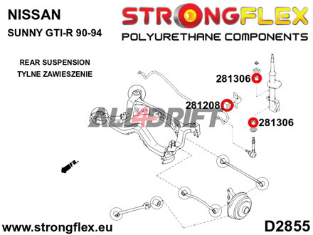 281208A Silentbloc de barre stabilisatrice arrière SPORT Infiniti / Nissan