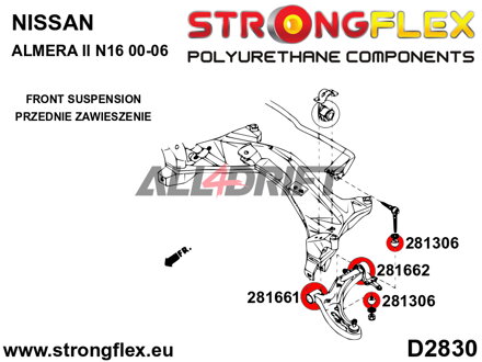 281306A Silentbloc de biellette de barre stabilisatrice SPORT Infiniti / Nissan