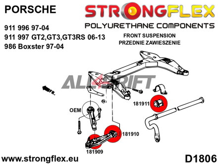 181910A Silentbloc de triangle – Intérieur SPORT - Porsche 911 996 (97-04)