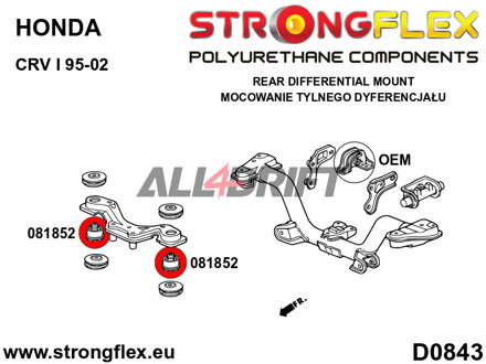 086244B : Kit complet de silentblocs d'essieu - Honda CR-V I (95-02) RD1 / RD2 / RD3