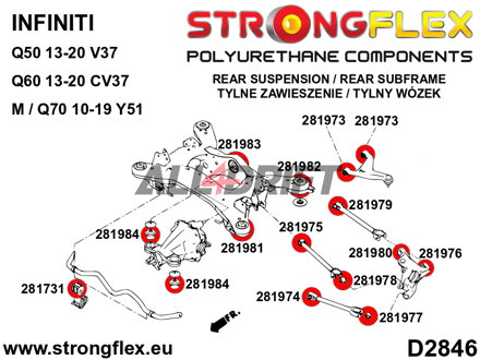 286231B Kit complet de silentblocs de suspension - Infiniti Q50 (13-20) V37