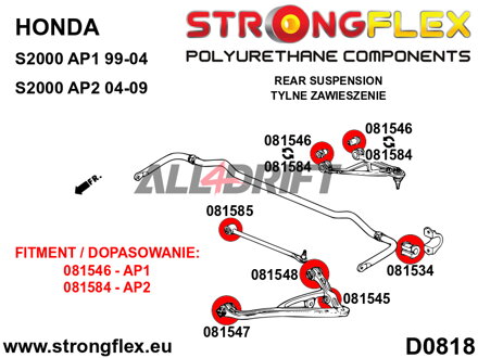 081546A : Silentbloc de triangle supérieur SPORT - Honda AP1 (99-04)