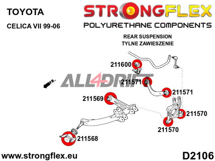 216181B : Kit complet de silentblocs de suspension - Toyota VII (99-06) T230