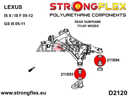 211893B Silentbloc de berceau arrière - Avant - Lexus III (05-11) S190