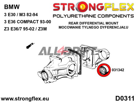 031342A Silentbloc de support de différentiel arrière SPORT BMW E30 / E36 / Z3