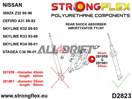 286218B Kit complet de silentblocs d'essieux - Nissan II (90-96) Z32