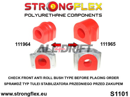 116305B Kit complet de silentblocs en polyuréthane pour la suspension - Mercedes W203 (00-07) 4MATIC