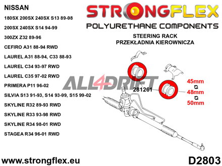 286084A Kit complet de silentblocs d'essieux SPORT - Nissan V (88-98) S13