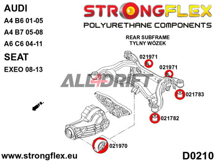 026236A : Kit complet de silentblocs de suspension SPORT - Audi RS6 C6 (07-10)
