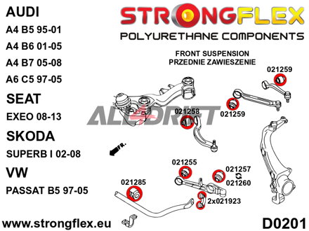 021285A Silentbloc de barre stabilisatrice Avant SPORT Audi / Lamborghini / Porsche / Seat / Škoda / VW