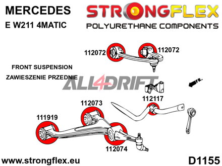116293A Kit de silentblocs de suspension avant SPORT - Mercedes W211 4MATIC