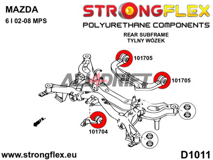 101704A Silentbloc Avant de Support de Différentiel Arrière SPORT - Mazda GG1 (05-08) MPS / Mazdaspeed