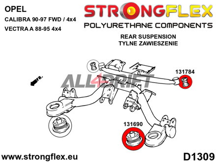 136218B Kit complet de silentblocs de suspension - Opel / Vauxhall Calibra (89-97)