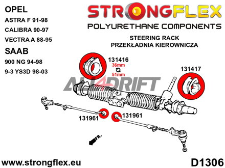 136218B Kit complet de silentblocs de suspension - Opel / Vauxhall Calibra (89-97)