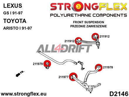 211912A Silentbloc de triangle supérieur avant SPORT - Toyota I (91-97) S140