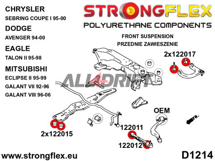 122011A : Silentbloc intérieur SPORT de triangle inférieur avant - Mitsubishi II (95-99)