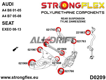021968A Silentbloc Extérieur du Triangle Inférieur Arrière SPORT Audi / Seat