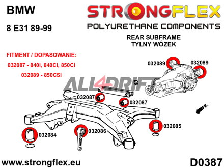 032087A Silentbloc arrière de fixation du différentiel arrière SPORT BMW E31