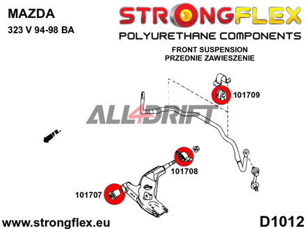 106184B Kit complet de silentblocs d'essieu - Mazda 323F / Lantis / Astina (94-98) BA