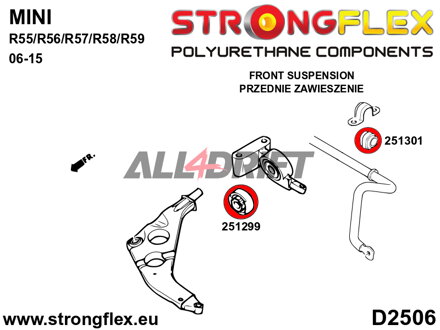 251299B Silentbloc de triangle - Mini Mini R55/R56/R57/R58/R59 (06-15)