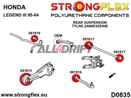 086228B : Kit complet de silentblocs d'essieux - Honda Legend III (95-04)
