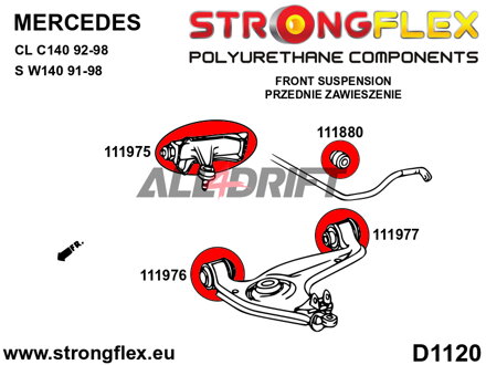 116248B Kit de silentblocs de la suspension avant - Mercedes W140 (91-98)